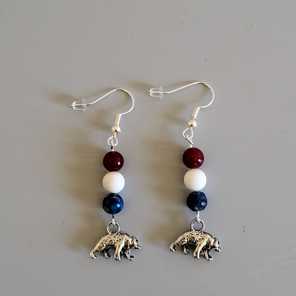 Patriotic Bear Earrings